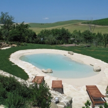 Vista dall'alto piscina Marmo Botticino